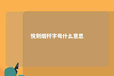 悦刻烟杆字母什么意思