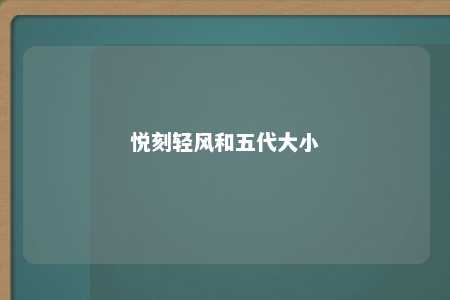 悦刻轻风和五代大小