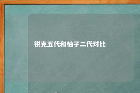 锐克五代和柚子二代对比