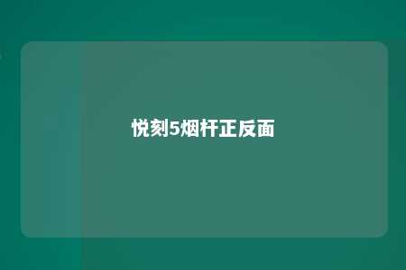 悦刻5烟杆正反面