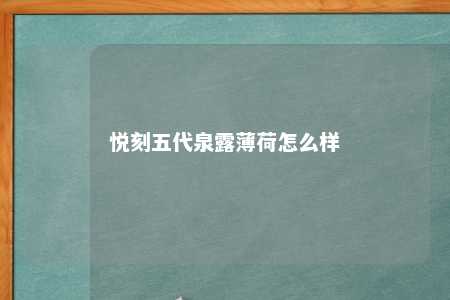 悦刻五代泉露薄荷怎么样