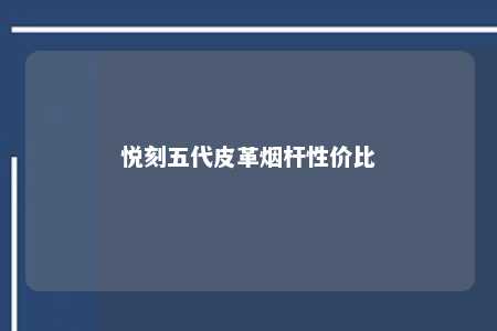 悦刻五代皮革烟杆性价比