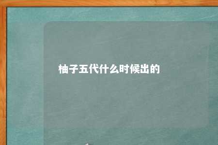 柚子五代什么时候出的