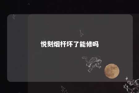 悦刻烟杆坏了能修吗