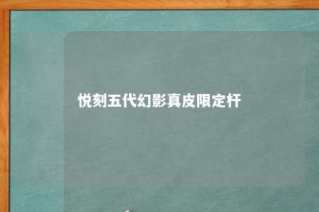 悦刻五代幻影真皮限定杆