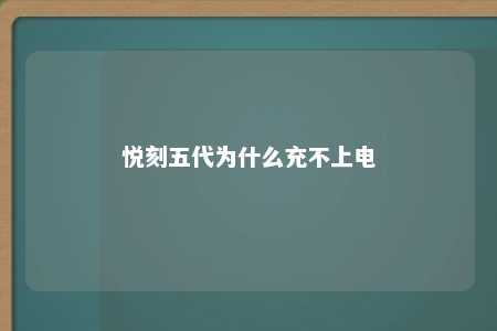 悦刻五代为什么充不上电