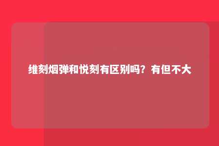 维刻烟弹和悦刻有区别吗？有但不大