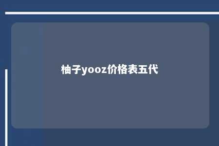 柚子yooz价格表五代