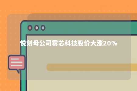 悦刻母公司雾芯科技股价大涨20%