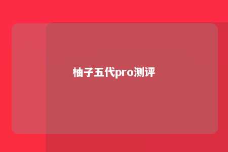 柚子五代pro测评