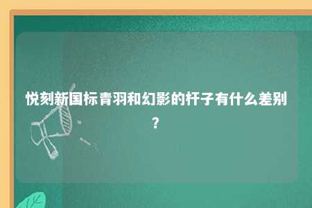 悦刻新国标青羽和幻影的杆子有什么差别？