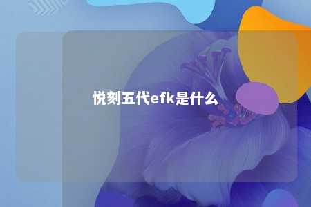 悦刻五代efk是什么