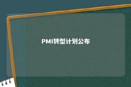 PMI转型计划公布