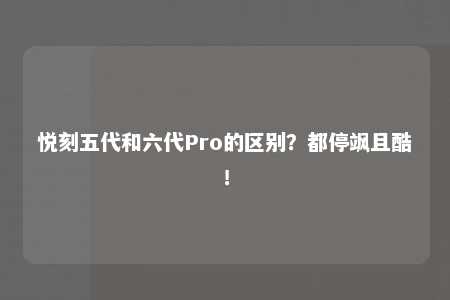 悦刻五代和六代Pro的区别？都停飒且酷！