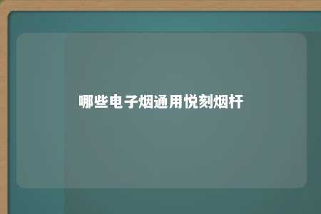 哪些电子烟通用悦刻烟杆