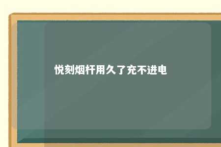 悦刻烟杆用久了充不进电