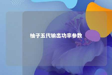 柚子五代输出功率参数