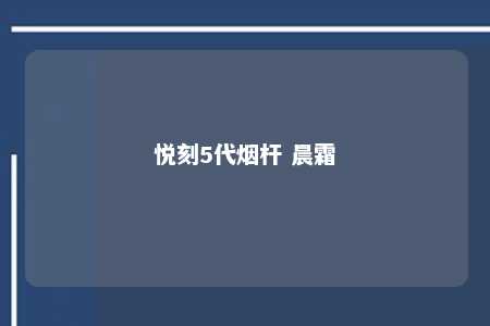 悦刻5代烟杆 晨霜