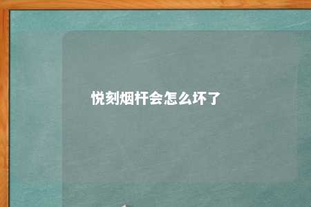 悦刻烟杆会怎么坏了