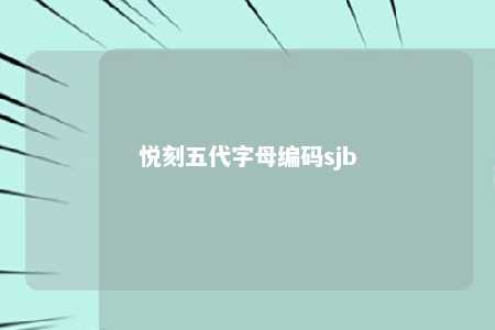 悦刻五代字母编码sjb