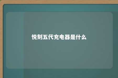 悦刻五代充电器是什么