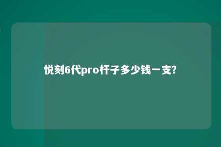 悦刻6代pro杆子多少钱一支？