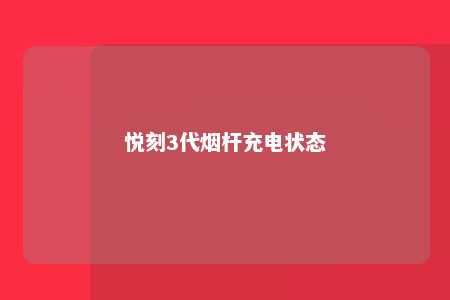 悦刻3代烟杆充电状态