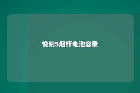 悦刻5烟杆电池容量