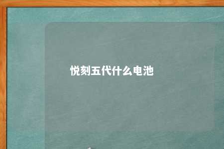 悦刻五代什么电池