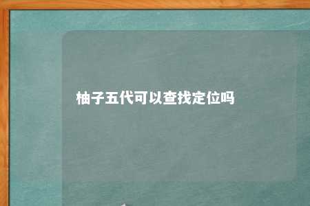 柚子五代可以查找定位吗