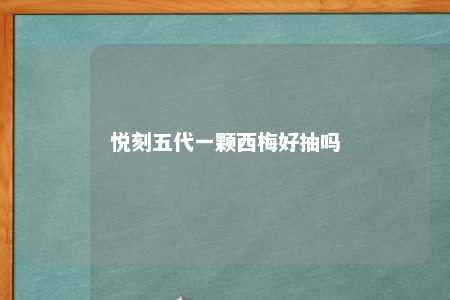 悦刻五代一颗西梅好抽吗