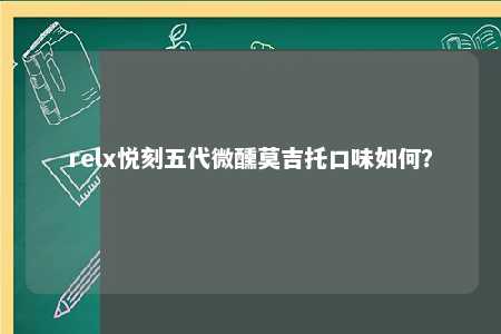 relx悦刻五代微醺莫吉托口味如何？