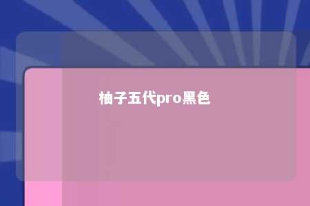 柚子五代pro黑色