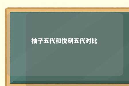 柚子五代和悦刻五代对比