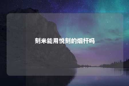 刻米能用悦刻的烟杆吗