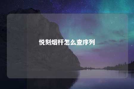 悦刻烟杆怎么查序列