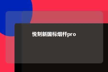 悦刻新国标烟杆pro