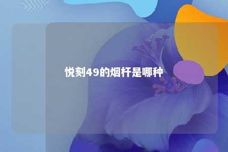 悦刻49的烟杆是哪种