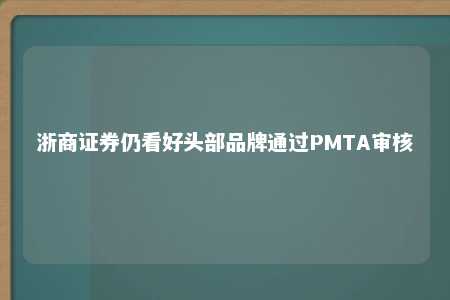 浙商证券仍看好头部品牌通过PMTA审核