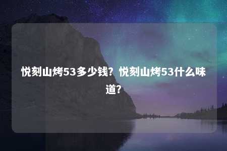 悦刻山烤53多少钱？悦刻山烤53什么味道？