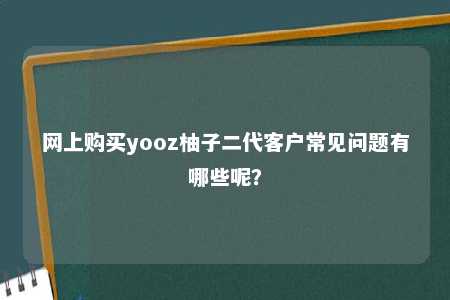 网上购买yooz柚子二代客户常见问题有哪些呢？