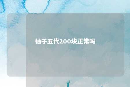 柚子五代200块正常吗