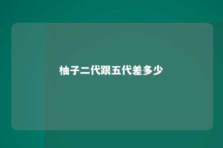 柚子二代跟五代差多少