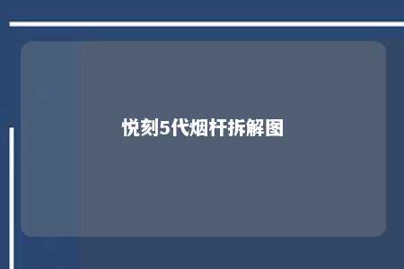 悦刻5代烟杆拆解图