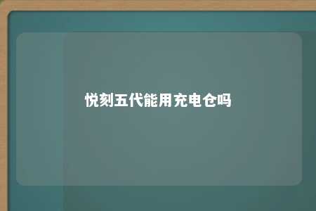 悦刻五代能用充电仓吗