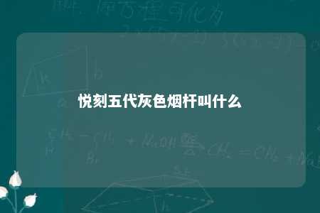 悦刻五代灰色烟杆叫什么