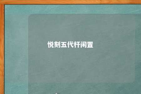 悦刻五代杆闲置