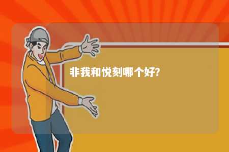 非我和悦刻哪个好？