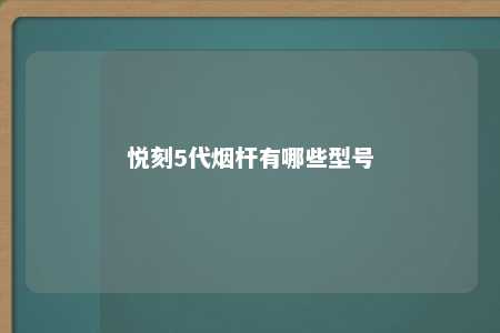 悦刻5代烟杆有哪些型号