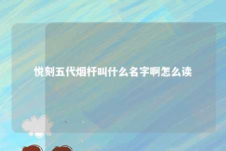 悦刻五代烟杆叫什么名字啊怎么读